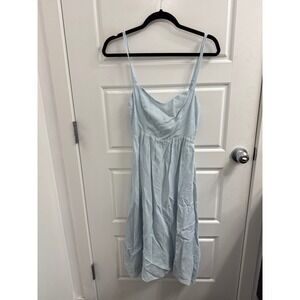 Reformation Light Blue Surplus Fabric Midi Dress Adjustable Straps Size 0